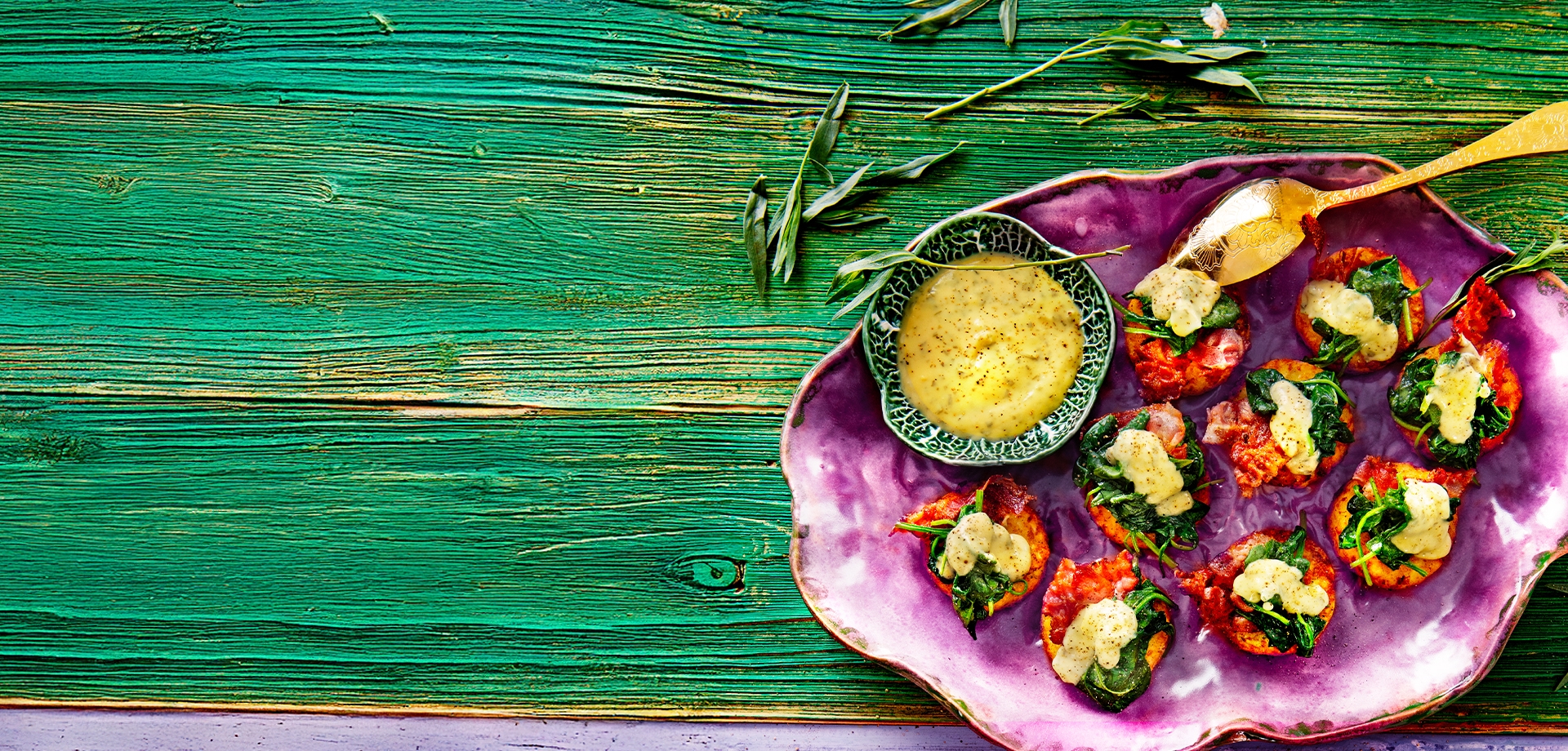 Rösti sa špinatom, slaninom i bearnaise umakom